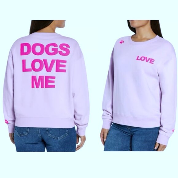 Wildfox Dogs Love Me Lilac Purple Sweatshirt Size XL NWT - Picture 2 of 6